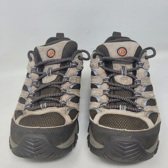 Merrell Moab 3 Waterproof Hiking Shoe Womens Sz 9 W J035856W Brindle Brown Blue - Picture 2 of 8